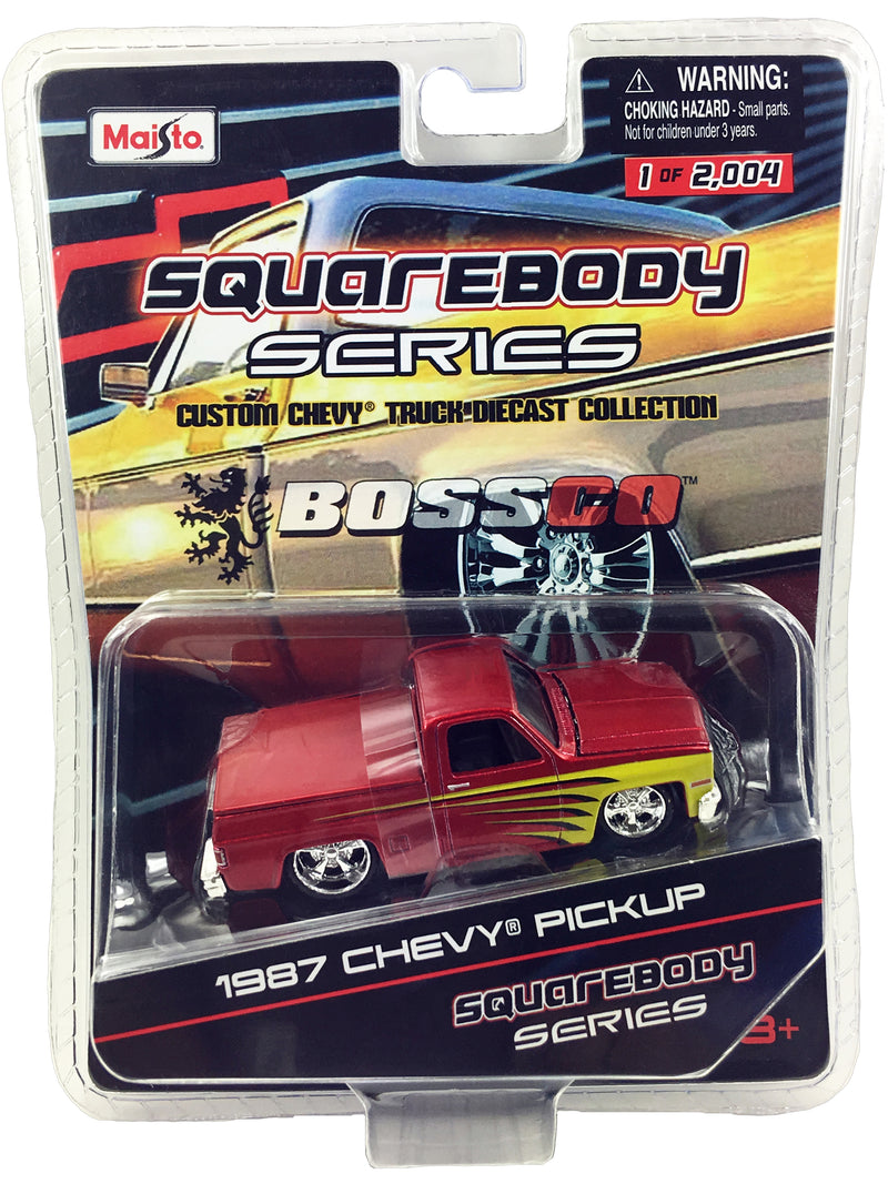 MAISTO - BOSSCO EXCLUSIVE 1987 CHEVY SILVERADO 1500 "METALLIC RED" 1 OF 2,004